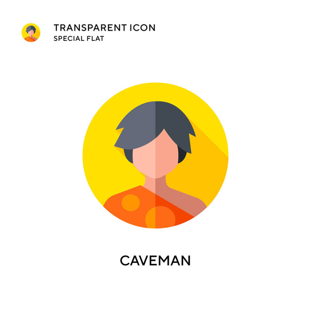 Caveman vector icon. Flat style illustration. EPS 10 vector. - Vector, Image