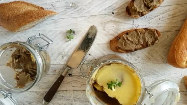 Sandwiches with homemade liver pate - Footage, Video
