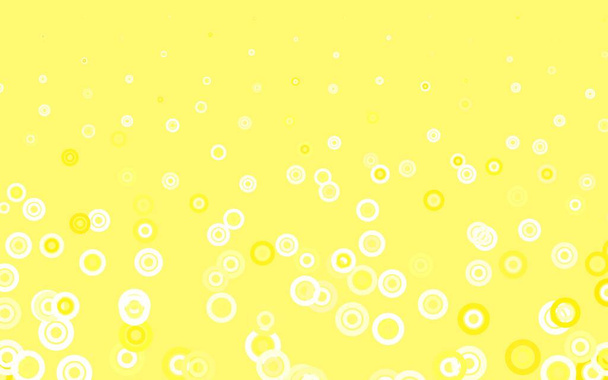 Sfondo vettoriale giallo chiaro con puntini. Bella illustrazione a colori con cerchi sfocati in stile natura. Nuovo modello per il tuo libro di marca. - Vettoriali, immagini