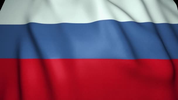 Gerçekçi Rusya bayrağı sallıyor. Döngü canlandırması - Video, Çekim
