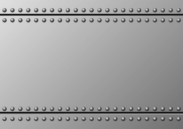 Tinware de metal gris con remaches y espacio de copia - Vector, imagen