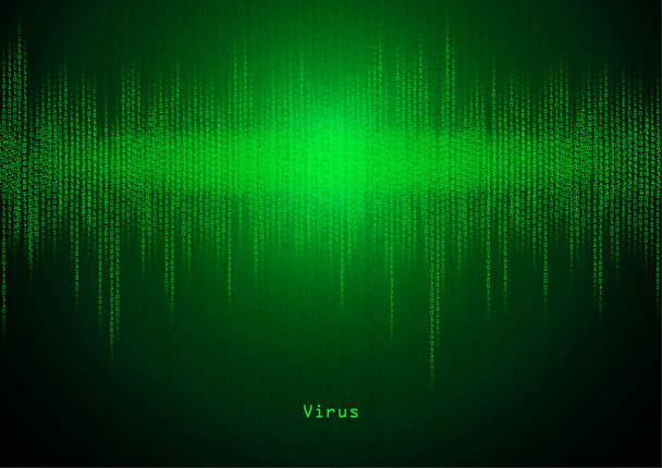 virus, Tietokonevirus näytöllä vihreällä taustalla - Valokuva, kuva