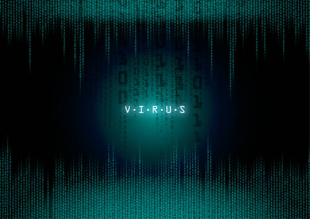 virus, virus informático en una pantalla con fondo azul - Foto, imagen