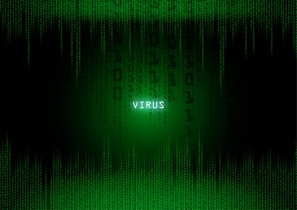 vírus, számítógépes vírus kijelzőn zöld háttérrel - Fotó, kép