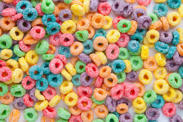 Multicolor cereals with fruity  top view, - Photo, Image