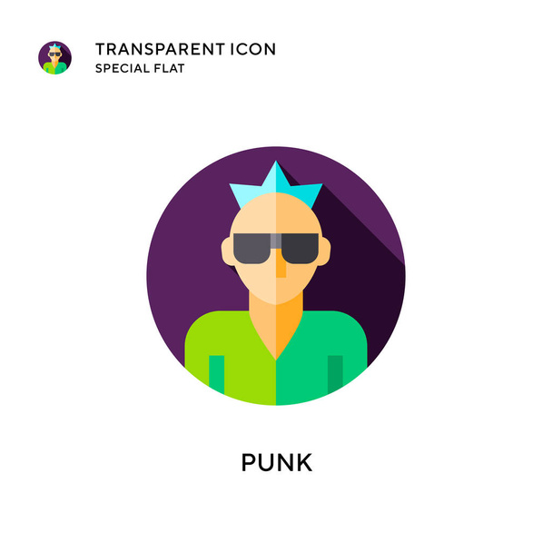 Punk vector icon. Flat style illustration. EPS 10 vector. - Vector, Image