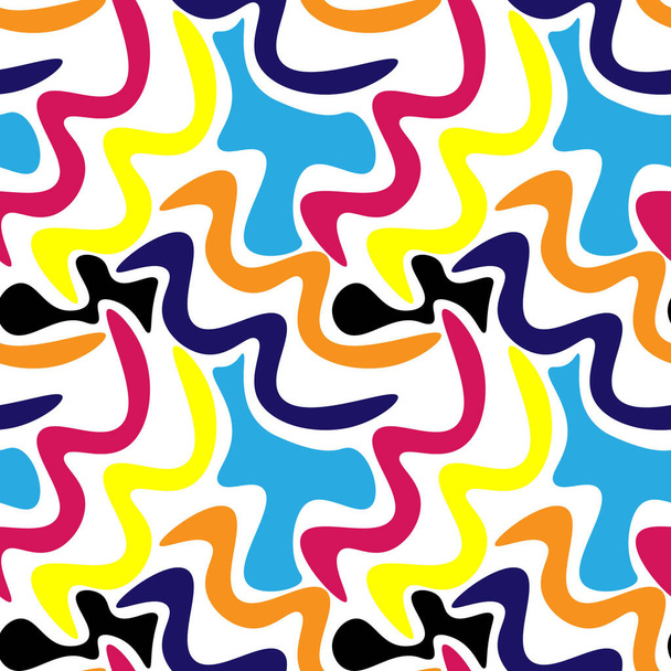 Abstract seamless colorful pattern with wave shapes - ベクター画像