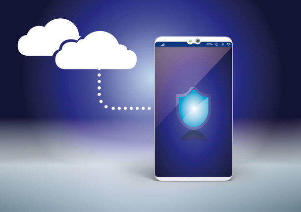 chytrý telefon s ikonou služby nastavit stahování cloud computing - Fotografie, Obrázek