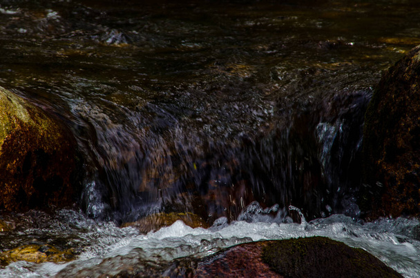in summer rocky mountain river water silk. mountain river. - Фото, изображение
