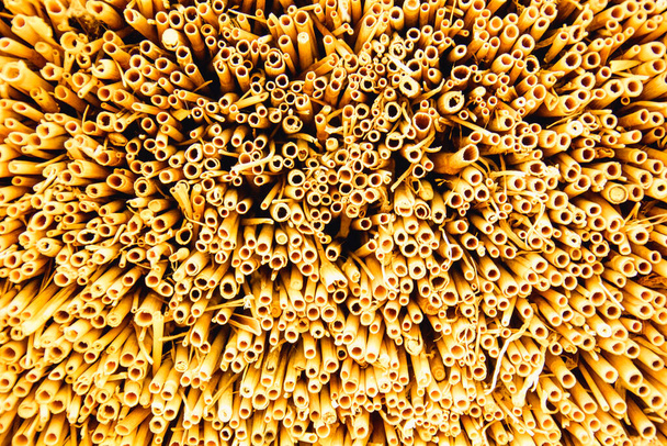 Beautiful straw yellow background close up - Foto, Bild