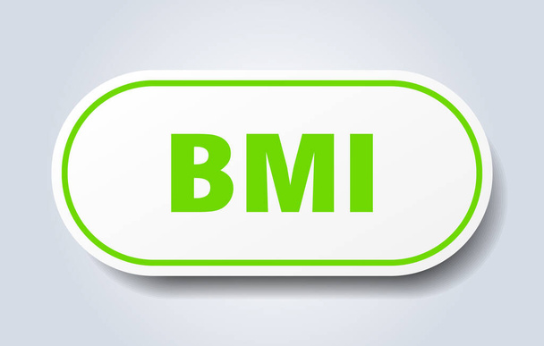 bmi sign. rounded isolated sticker. white button - Wektor, obraz