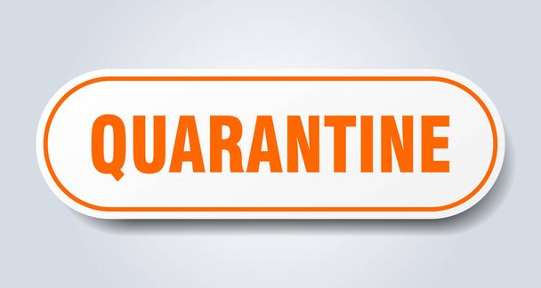 quarantine sign. rounded isolated sticker. white button - Vektor, Bild