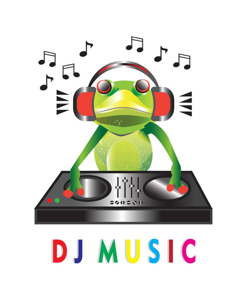 Logo musicale del disc jockey 3 dimensioni Illustrazione vettoriale - Vettoriali, immagini