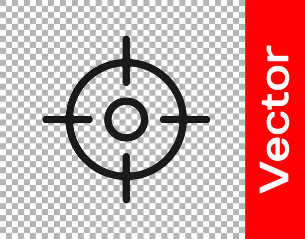 Zwarte Target sport icoon geïsoleerd op transparante achtergrond. Schoon doelwit met nummers voor schietbaan of schieten. Vector Illustratie. - Vector, afbeelding