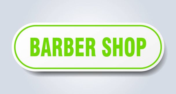 barber shop sign. rounded isolated sticker. white button - Vector, afbeelding