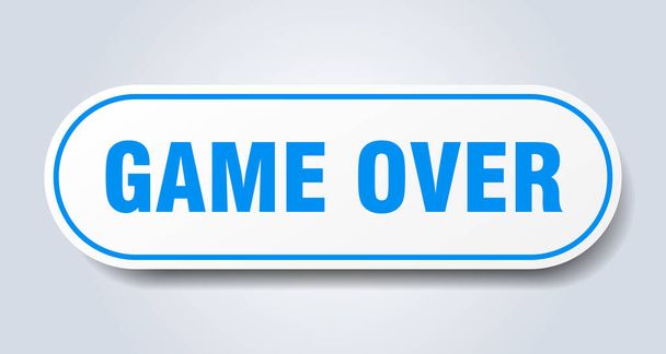 game over sign. rounded isolated sticker. white button - Vecteur, image