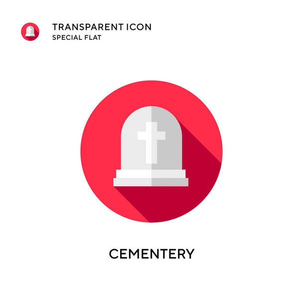 Cementery vector icon. Flat style illustration. EPS 10 vector. - Vector, Image