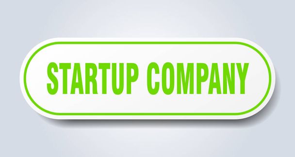 startup company sign. rounded isolated sticker. white button - Vector, Image