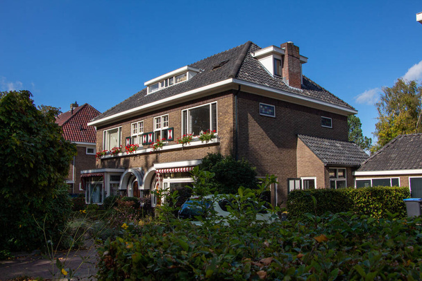 View of a typical Dutch house in a street, The Netherlands - Photo, Image