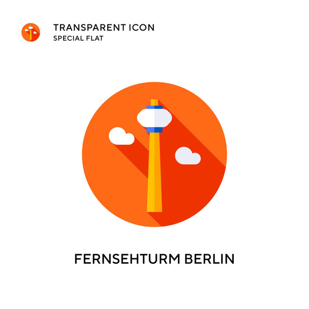 Εικονίδιο διάνυσμα Fernsehturm berlin. Επίπεδη απεικόνιση στυλ. Διανυσματικό EPS 10. - Διάνυσμα, εικόνα
