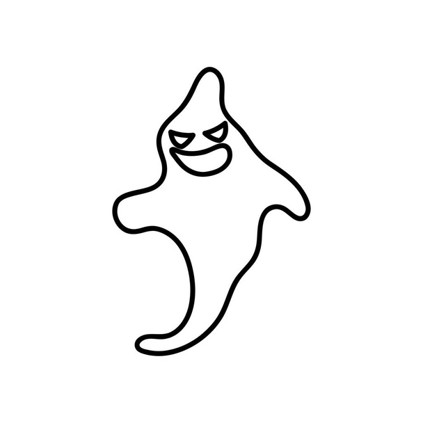 Halloween fantasma icono, estilo de línea - Vector, imagen