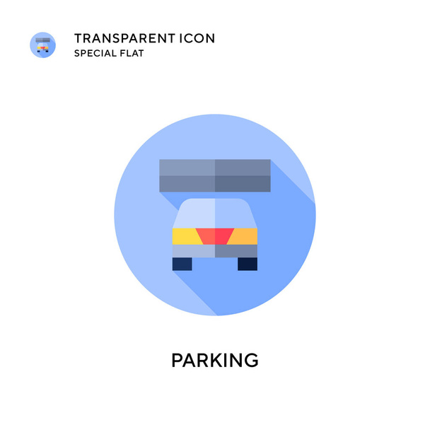 Icona del vettore di parcheggio. Illustrazione in stile piatto. Vettore EPS 10. - Vettoriali, immagini