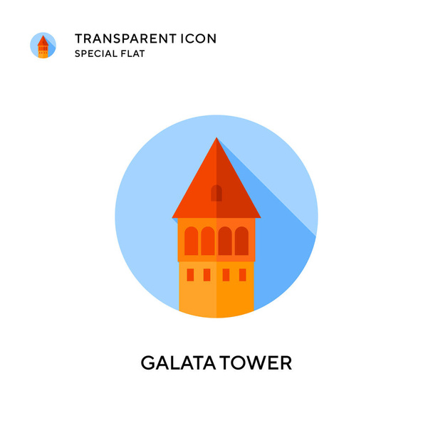 Icono de vector de torre Galata. Ilustración de estilo plano. EPS 10 vector. - Vector, imagen