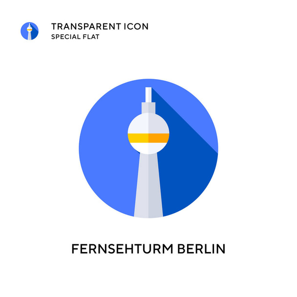 Ikona vektoru Fernsehturm Berlin. Ilustrace plochého stylu. EPS 10 vektor. - Vektor, obrázek
