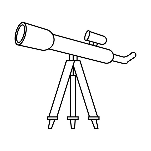 telescopio dispositivo ciencia aislado icono - Vector, imagen