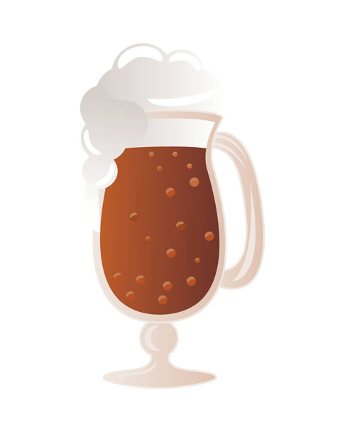 cerveza taza bebida aislado icono - Vector, Imagen