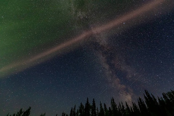 Northern lights, aurora borealis, in the Canadian Nature - Fotoğraf, Görsel