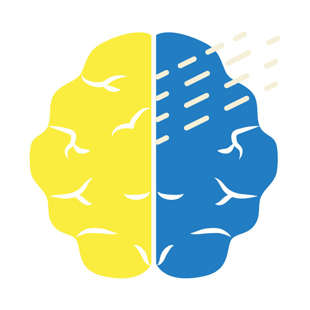 down syndrome concept, brain icon, flat style - Vector, Image