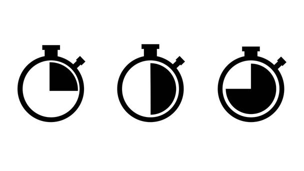 Ikona zegara na białym tle. Izolowany zestaw elementów czasu lub zegara. - Zdjęcie, obraz