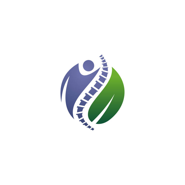 Chiropraktik Logo Wirbelsäule Pflege Vektor Symbol Illustration - Vektor, Bild