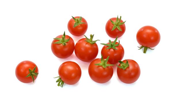 cherry tomatoes fruit isolated on white background - Foto, afbeelding