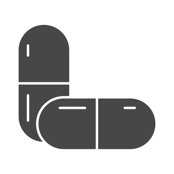 medicina prescrizione capsula farmaco silhouette icona stile - Vettoriali, immagini