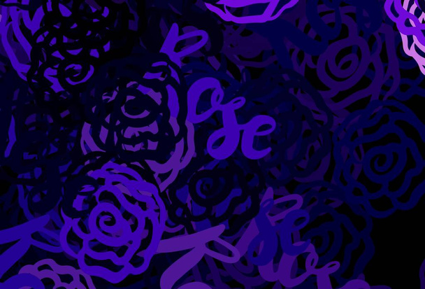 濃い紫、抽象的な形状のピンクのベクトル背景。カラフルなランダムなフォームを持つ現代抽象的なイラスト。あなたのウェブサイトのためのシンプルなデザイン. - ベクター画像