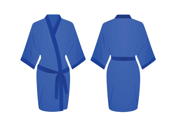Синяя женщина в халате. векторная иллюстрация - Вектор,изображение