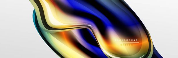 Векторний абстрактний фон, бульбашка рідкого стилю з металевою, кольоровою крихкою хромованою текстурою та ефектами кольорового світіння
 - Вектор, зображення