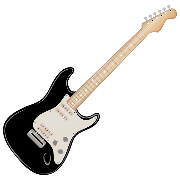guitarra eléctrica aislada sobre fondo blanco - Vector, imagen