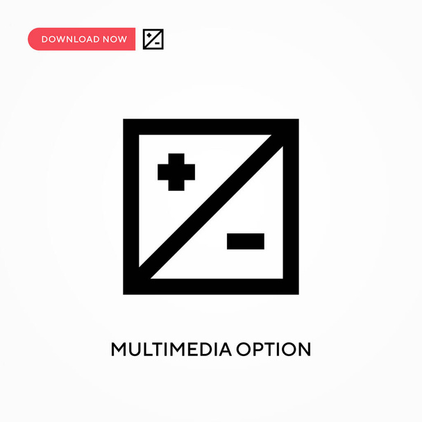 Multimedia-Optionsvektorsymbol. . Moderne, einfache flache Vektordarstellung für Website oder mobile App - Vektor, Bild