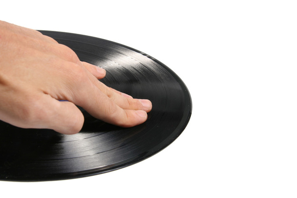 DJ rayando disco de vinilo - Foto, imagen