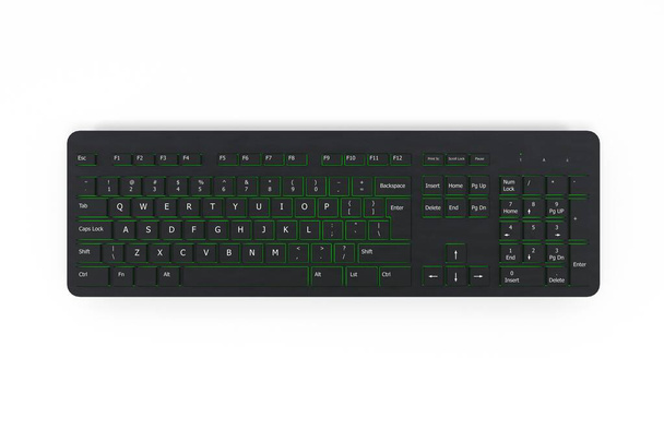 modern computer keyboard, 3D render - Photo, Image