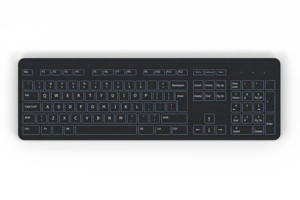 teclado de computador moderno, renderização 3D - Foto, Imagem