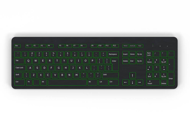 teclado de ordenador moderno, renderizado 3D - Foto, imagen