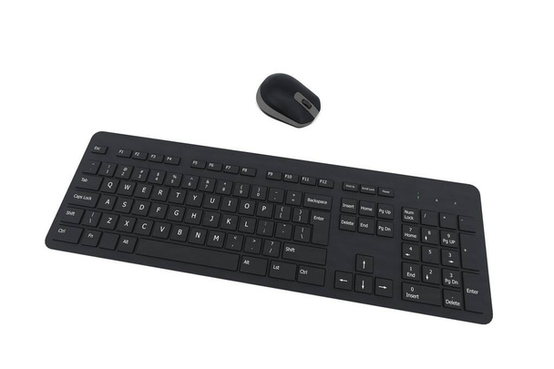 teclado del ordenador y el ratón, renderizado 3D - Foto, Imagen