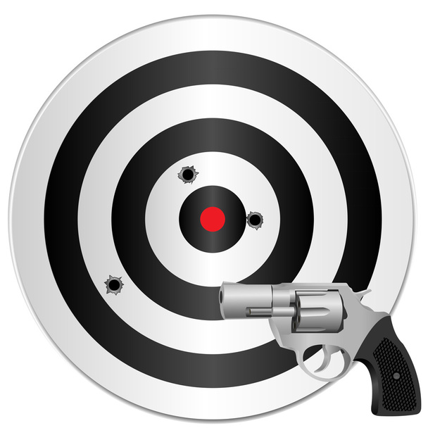 Revólver y objetivo
 - Vector, Imagen