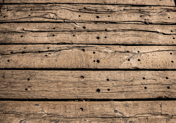Houten vloer van oud hout. Achtergrondstructuur - Foto, afbeelding