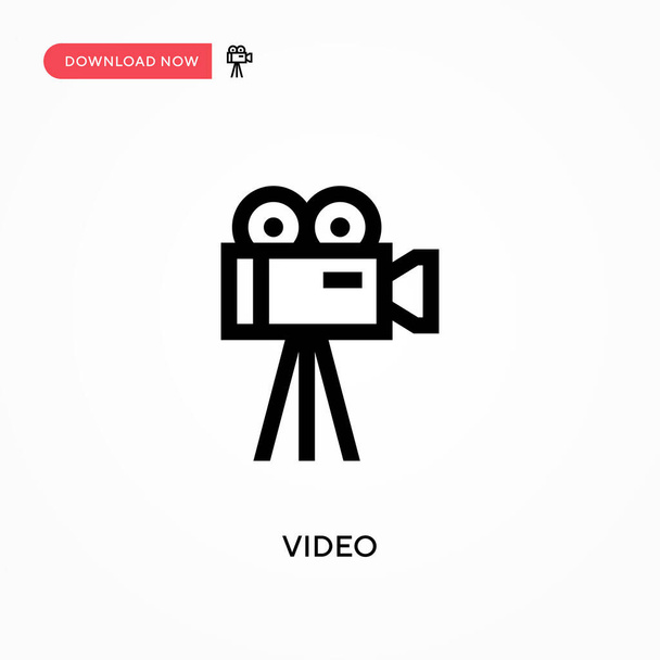 Icono de video vector. .. Moderno, simple ilustración de vector plano para el sitio web o aplicación móvil - Vector, imagen