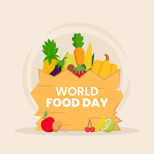 Met de hand getrokken wereld voedsel dag. Vector Illustratie - Vector, afbeelding